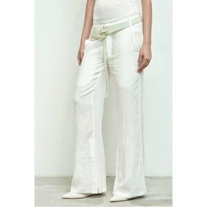 NWT Nicholas K Weekend Pant in Off White - White Linen Wide Leg Pants